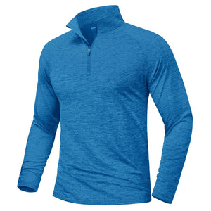 TACVASEN Sea Blue UPF 50+ Quarter Zip Long Sleeve Shirt
