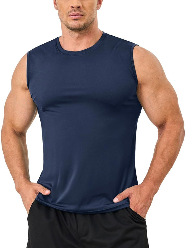 TACVASEN Navy Men's UPF 50+ Quick Dry Sleeveless Shirts