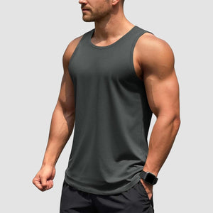 TACVASEN Dark Gray Men's UPF 50+ Quick Dry Workout & Gym Tank Top