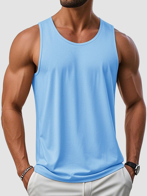 TACVASEN Sky Blue Men's UPF 50+ Quick Dry Workout & Gym Tank Top