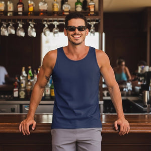 TACVASEN Navy Men's UPF 50+ Quick Dry Workout & Gym Tank Top