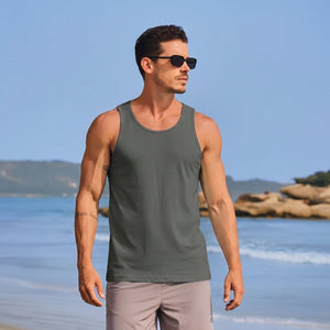 TACVASEN Dark Gray Men's UPF 50+ Quick Dry Workout & Gym Tank Top