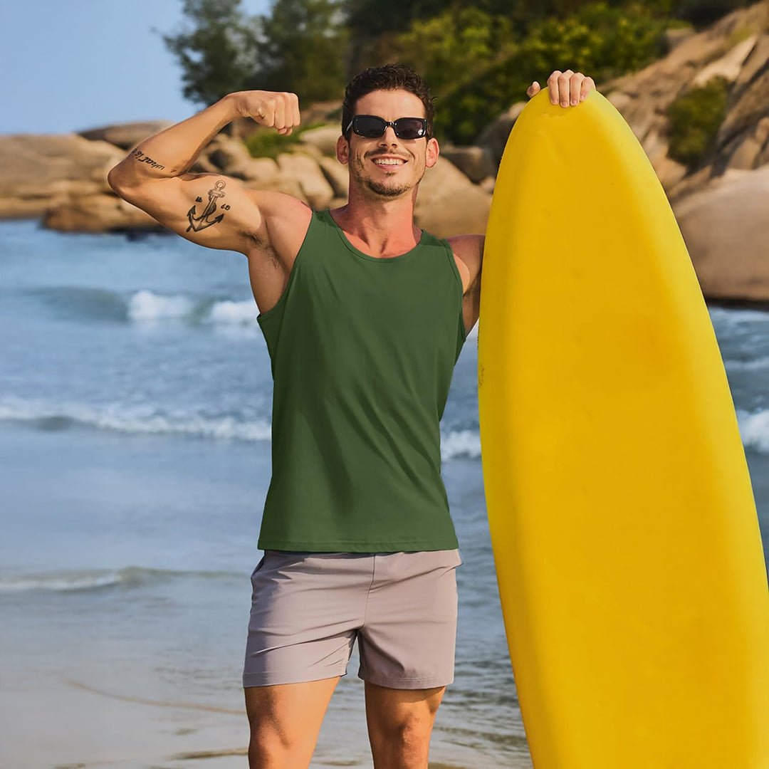 Men's UPF 50+ Quick Dry Workout & Gym Tank Top - google_men_sun_protection