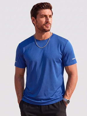 TACVASEN Blue Grey Men's UPF 50+ Quick-Drying Functional Sports Shirt