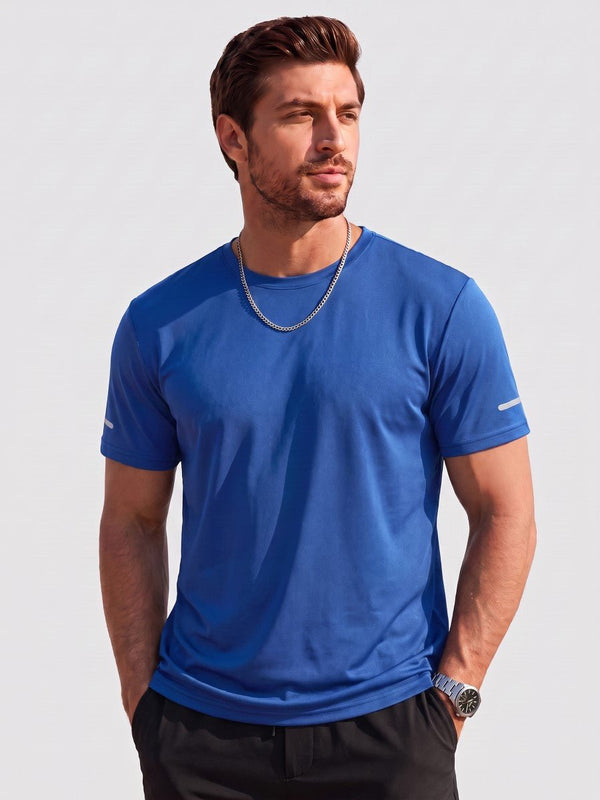 TACVASEN Blue Grey Men's UPF 50+ Quick-Drying Functional Sports Shirt