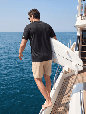 TACVASEN Black Men's UPF 50+ Quick-Drying Functional Sports Shirt