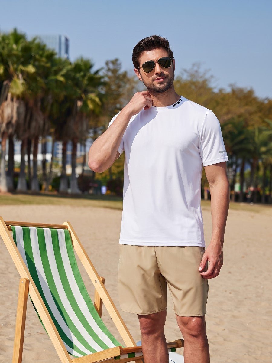 TACVASEN White Men's UPF 50+ Quick-Drying Functional Sports Shirt