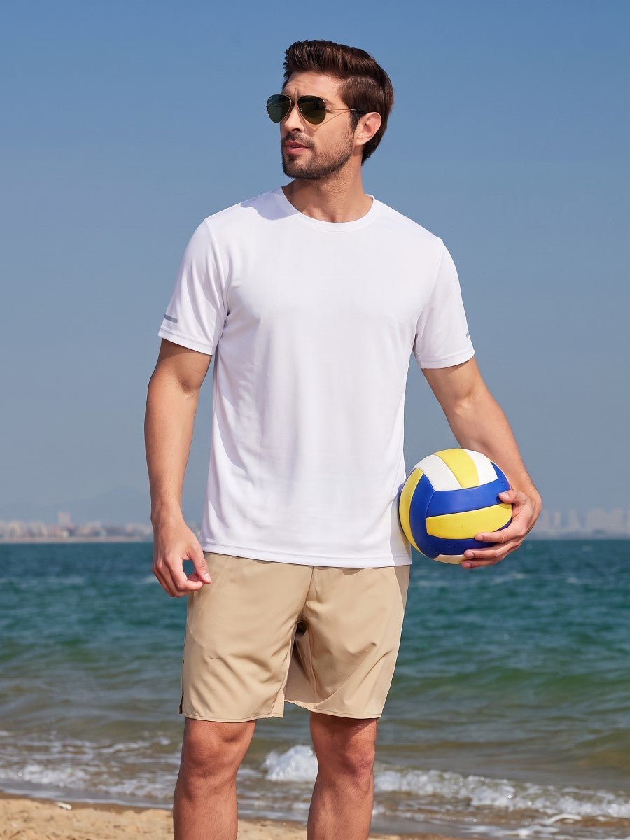 TACVASEN White Men's UPF 50+ Quick-Drying Functional Sports Shirt
