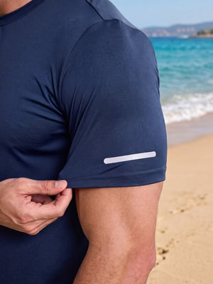 TACVASEN Navy Men's UPF 50+ Quick-Drying Functional Sports Shirt