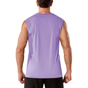 TACVASEN Light Purple Men's Sleeveless Shirt Quick Dry UPF 50+ Gym Tank Top