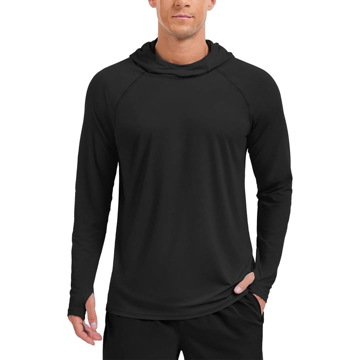 Men's UPF 50+ Sun Hoodie Long Sleeve Quick Dry Rash Guard Shirt - AT24M3250