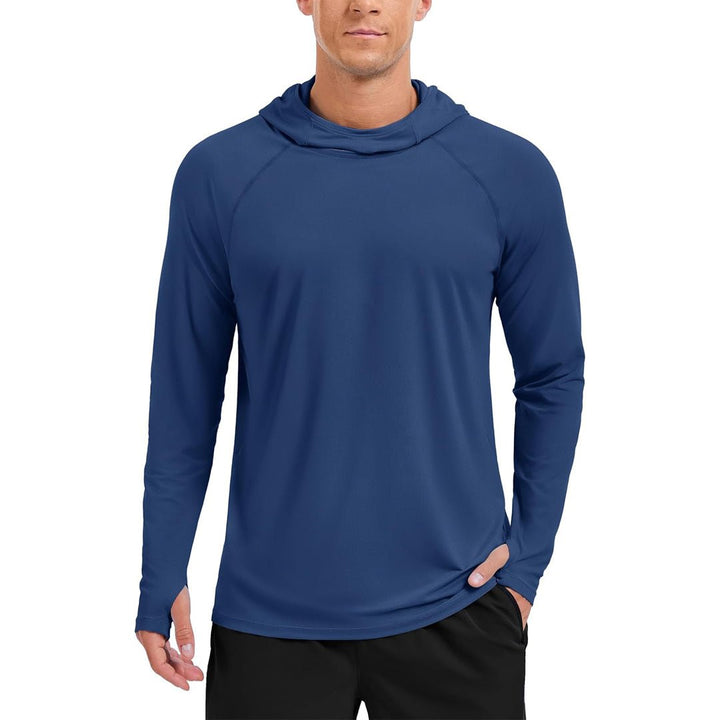 Men's UPF 50+ Sun Hoodie Long Sleeve Quick Dry Rash Guard Shirt - AT24M3250