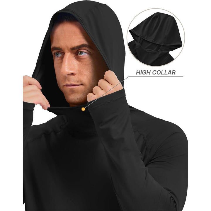 Men's UPF 50+ Sun Hoodie Long Sleeve Quick Dry Rash Guard Shirt - AT24M3250