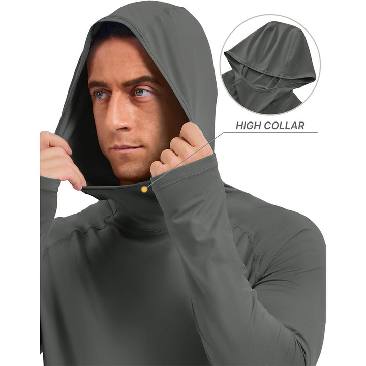 Men's UPF 50+ Sun Hoodie Long Sleeve Quick Dry Rash Guard Shirt - AT24M3250