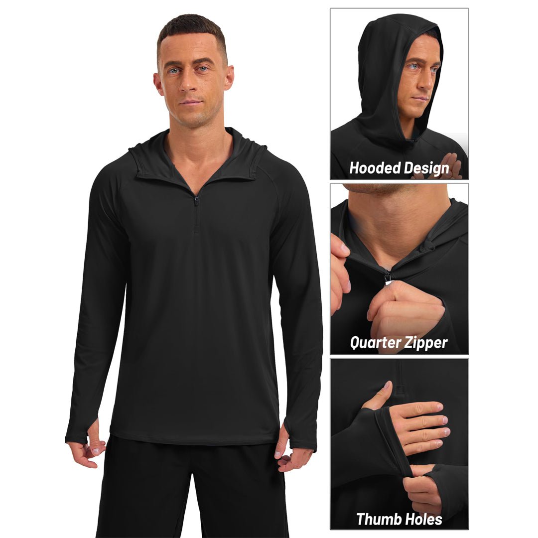 TACVASEN Sky Blue Quarter Zip UPF 50+ Sun Protection Hoodie Shirts