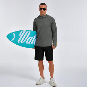 TACVASEN Dark Gray Quarter Zip UPF 50+ Sun Protection Hoodie Shirts
