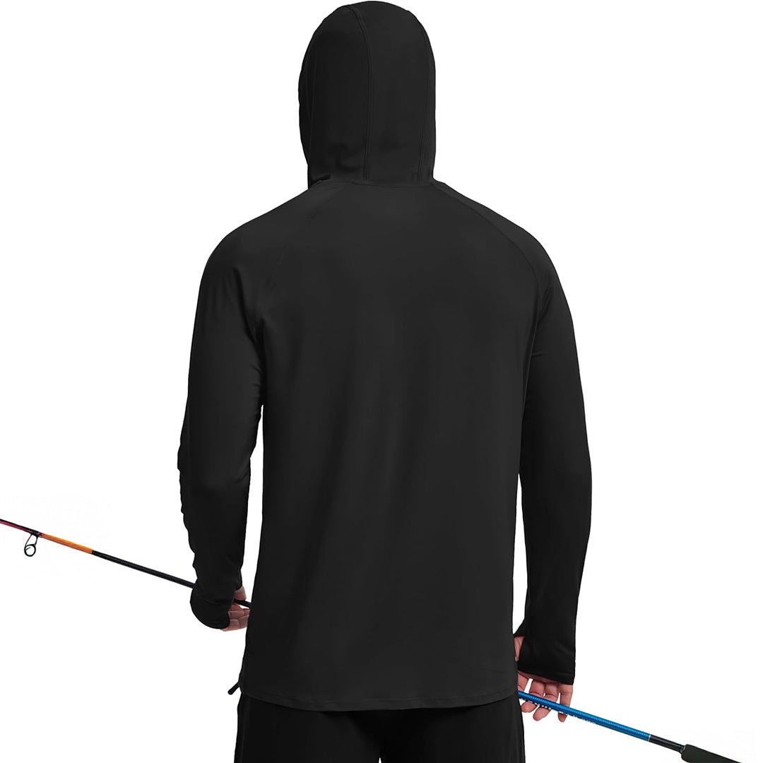 TACVASEN Black Quarter Zip UPF 50+ Sun Protection Hoodie Shirts