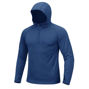 TACVASEN Sky Blue Quarter Zip UPF 50+ Sun Protection Hoodie Shirts