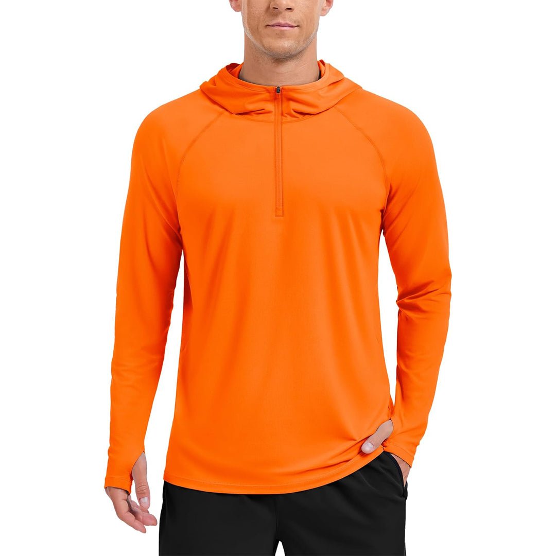 TACVASEN Orange Quarter Zip UPF 50+ Sun Protection Hoodie Shirts