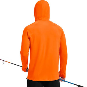 TACVASEN Orange Quarter Zip UPF 50+ Sun Protection Hoodie Shirts