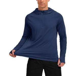 TACVASEN Navy Quarter Zip UPF 50+ Sun Protection Hoodie Shirts