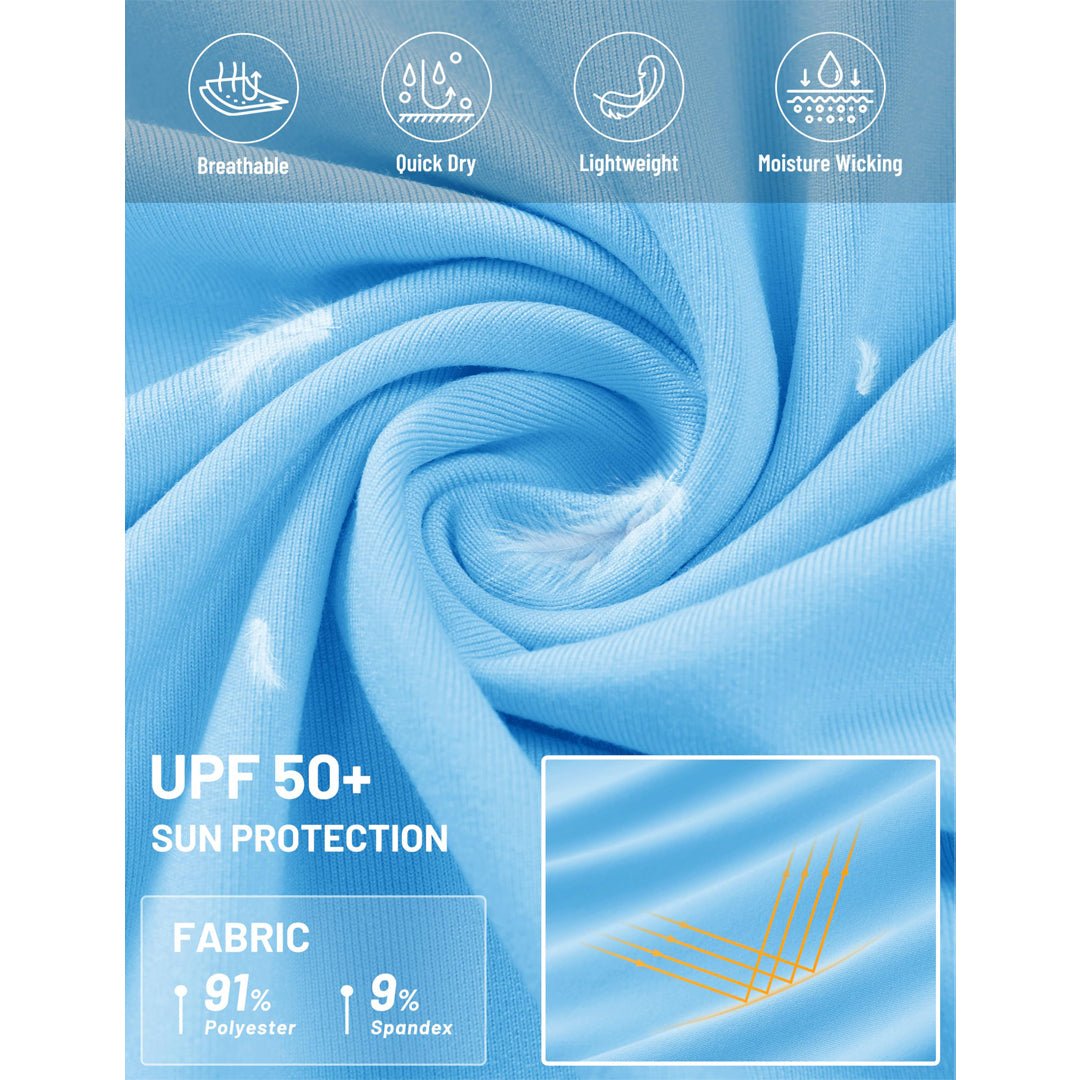 TACVASEN Sky Blue Quarter Zip UPF 50+ Sun Protection Hoodie Shirts