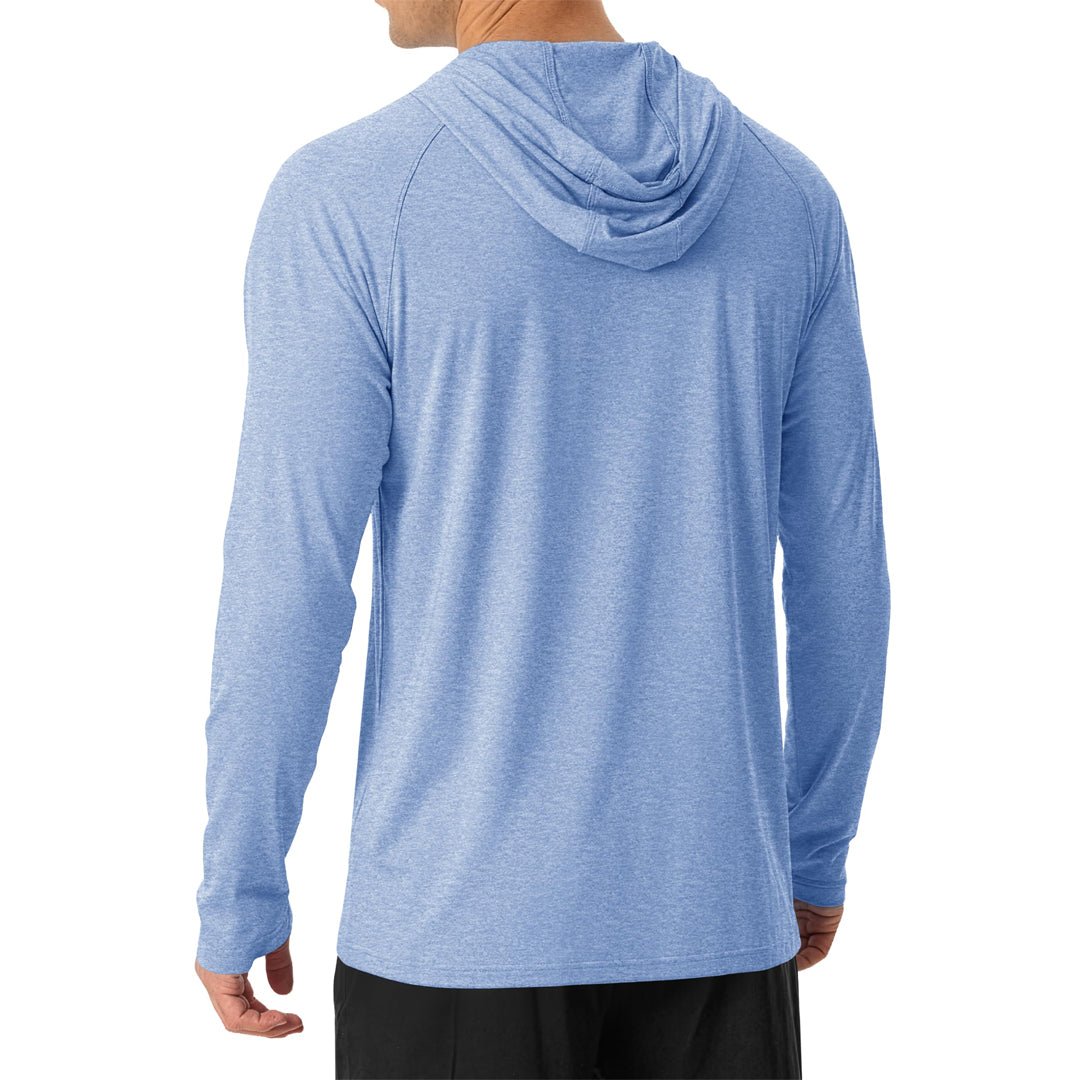 TACVASEN Light Blue Men's UPF 50+ Sun Protection Hoodies with Thumb Holes