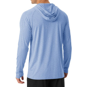 TACVASEN Light Blue Men's UPF 50+ Sun Protection Hoodies with Thumb Holes