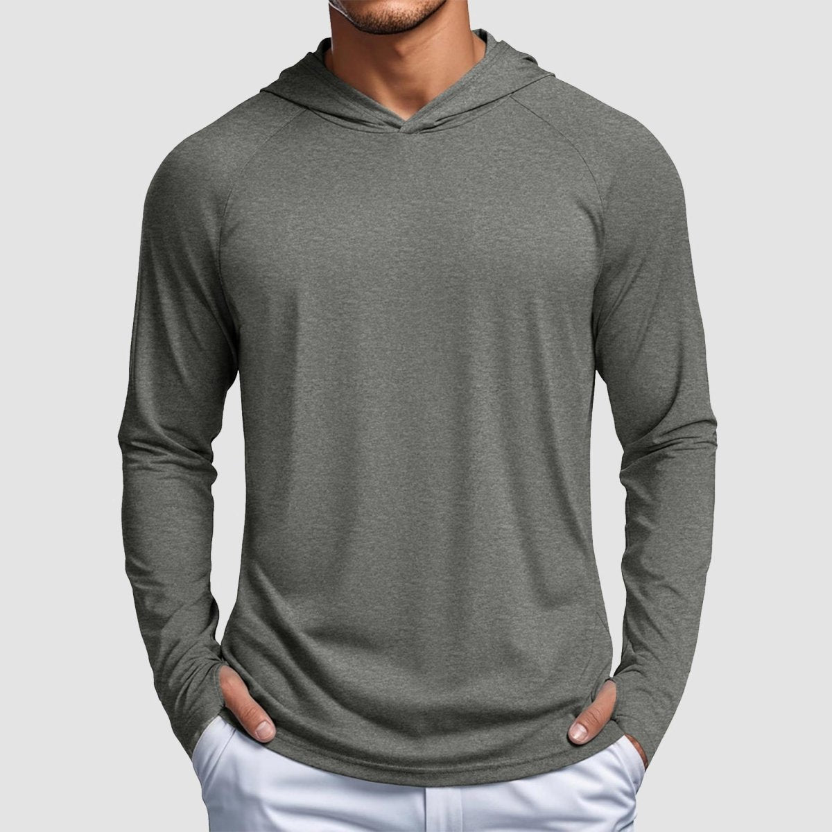 TACVASEN Light Green Men's UPF 50+ Sun Protection Hoodies with Thumb Holes