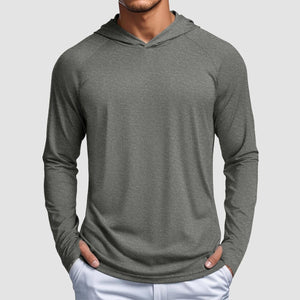 TACVASEN Light Green Men's UPF 50+ Sun Protection Hoodies with Thumb Holes