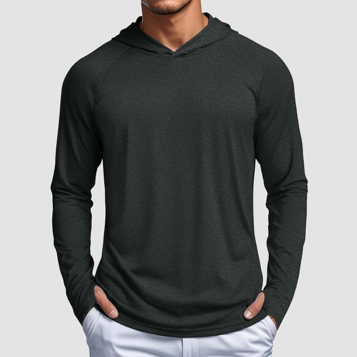 TACVASEN Light Green Men's UPF 50+ Sun Protection Hoodies with Thumb Holes