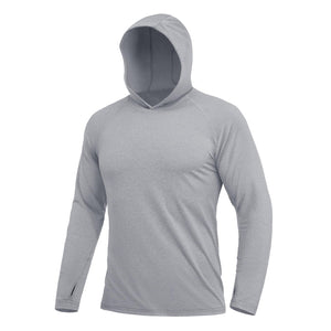 TACVASEN Light Grey Men's UPF 50+ Sun Protection Hoodies with Thumb Holes