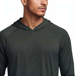 TACVASEN Black Men's UPF 50+ Sun Protection Hoodies with Thumb Holes
