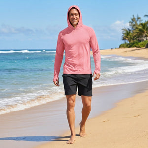 TACVASEN Pink Men's UPF 50+ Sun Protection Hoodies with Thumb Holes