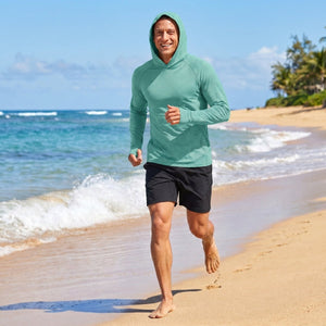 TACVASEN Light Green Men's UPF 50+ Sun Protection Hoodies with Thumb Holes