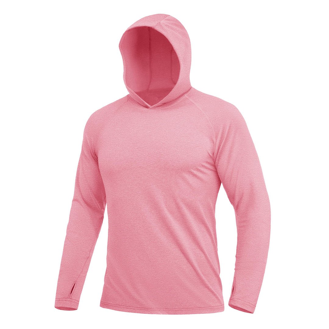TACVASEN Pink Men's UPF 50+ Sun Protection Hoodies with Thumb Holes