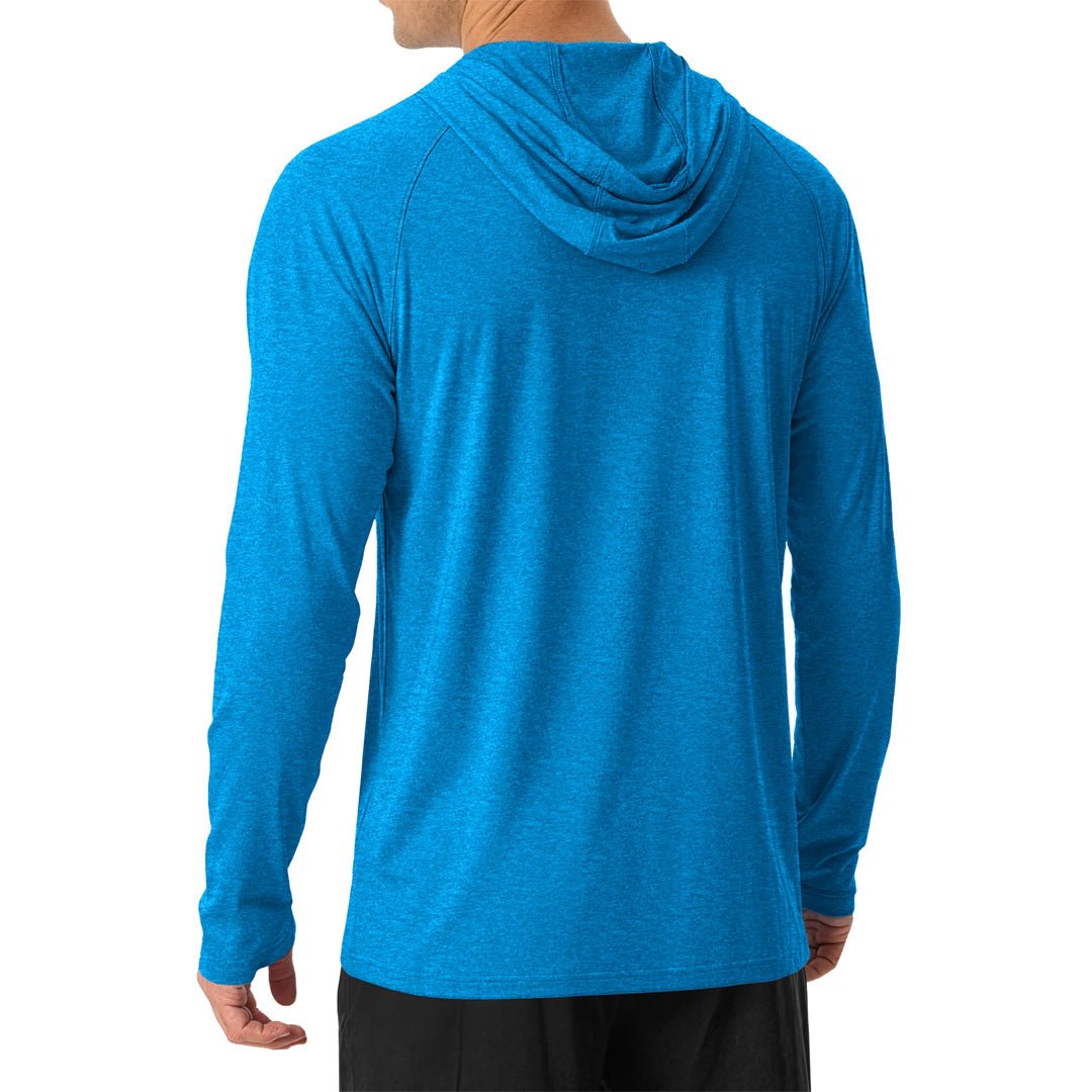 TACVASEN Sea Blue Men's UPF 50+ Sun Protection Hoodies with Thumb Holes