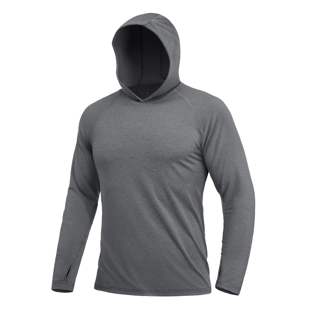 TACVASEN Dark Grey Men's UPF 50+ Sun Protection Hoodies with Thumb Holes