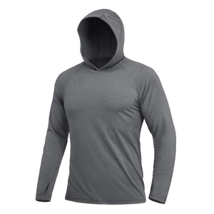 TACVASEN Dark Grey Men's UPF 50+ Sun Protection Hoodies with Thumb Holes