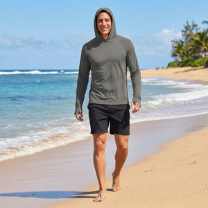 TACVASEN Dark Grey Men's UPF 50+ Sun Protection Hoodies with Thumb Holes