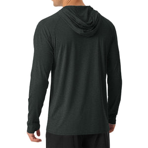 TACVASEN Black Men's UPF 50+ Sun Protection Hoodies with Thumb Holes