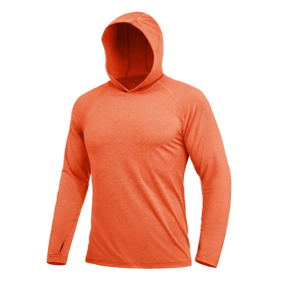 TACVASEN Orange Men's UPF 50+ Sun Protection Hoodies with Thumb Holes