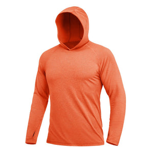 TACVASEN Orange Men's UPF 50+ Sun Protection Hoodies with Thumb Holes