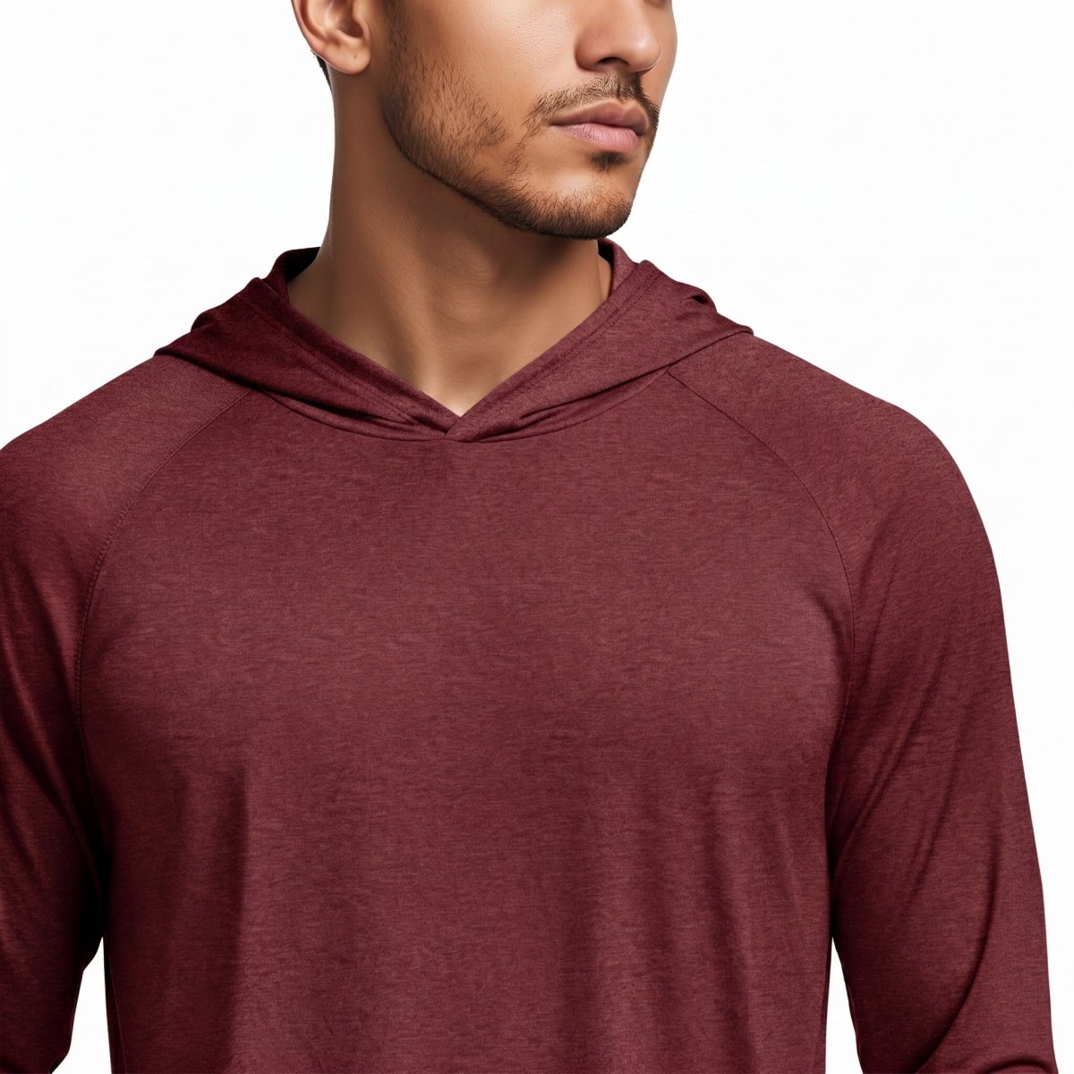 TACVASEN Wine Red Men's UPF 50+ Sun Protection Hoodies with Thumb Holes