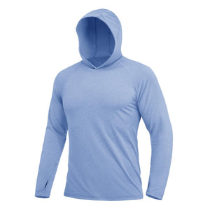 TACVASEN Light Blue Men's UPF 50+ Sun Protection Hoodies with Thumb Holes