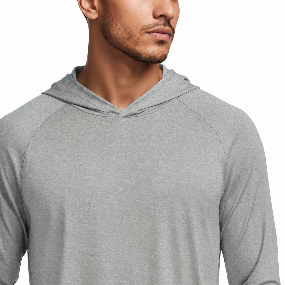 TACVASEN Light Grey Men's UPF 50+ Sun Protection Hoodies with Thumb Holes