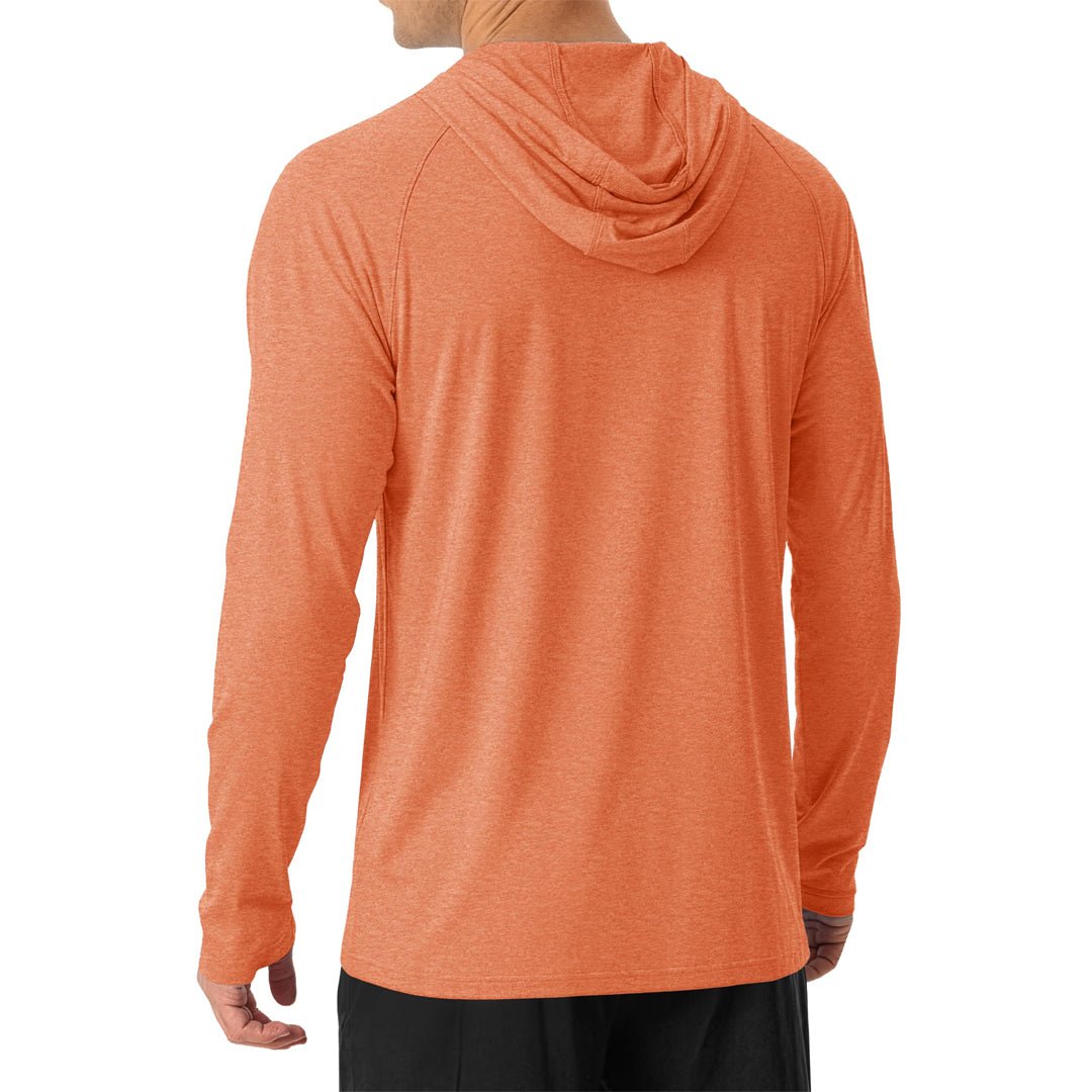 TACVASEN Orange Men's UPF 50+ Sun Protection Hoodies with Thumb Holes
