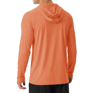 TACVASEN Orange Men's UPF 50+ Sun Protection Hoodies with Thumb Holes