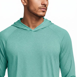 TACVASEN Light Green Men's UPF 50+ Sun Protection Hoodies with Thumb Holes