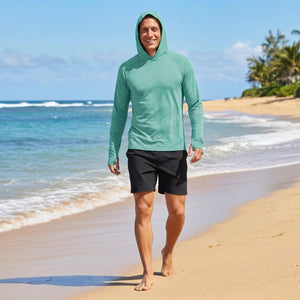 TACVASEN Light Green Men's UPF 50+ Sun Protection Hoodies with Thumb Holes